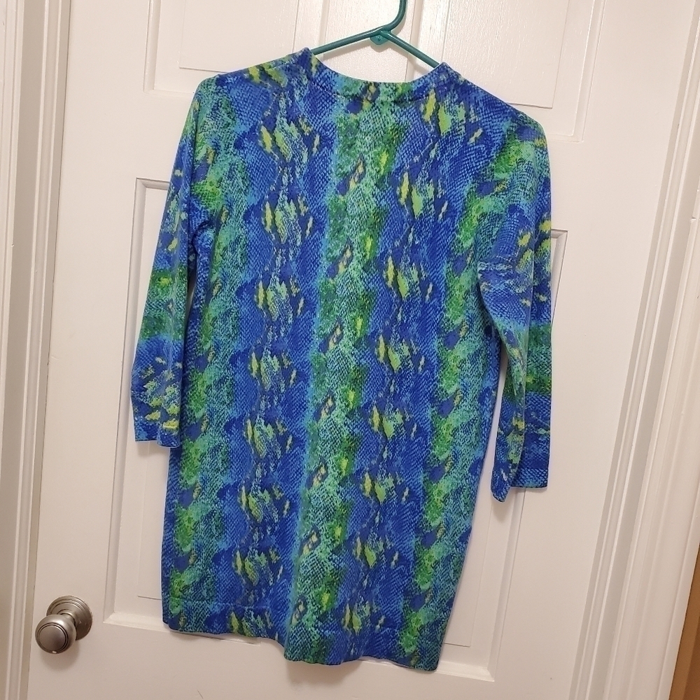 Isaac Mizrahi snake print 100% cotton cardigan xxs - Picture 6 of 9